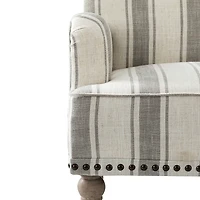 White Stripe Upholstered Accent Chair