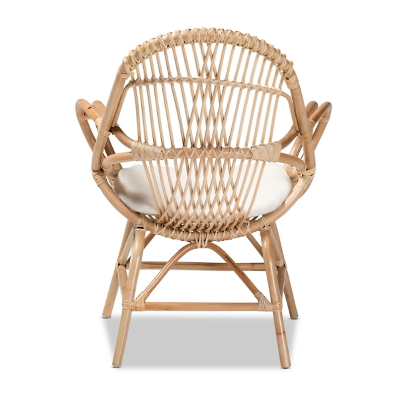 Open Woven Rattan Accent Chair