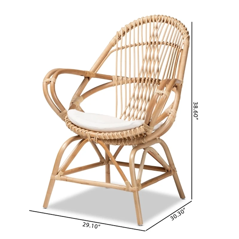 Open Woven Rattan Accent Chair
