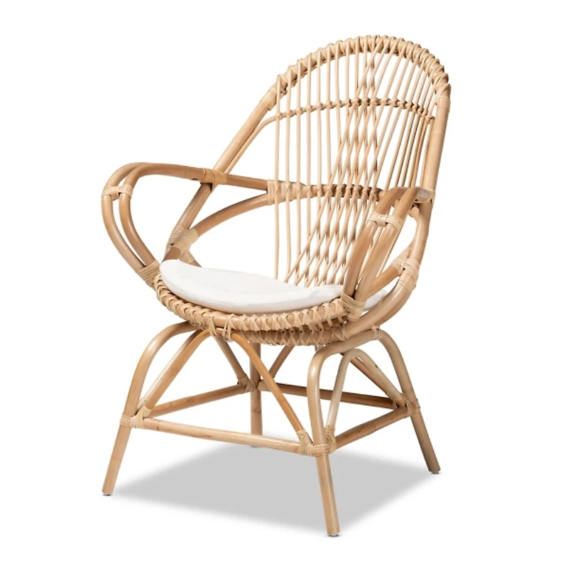 Open Woven Rattan Accent Chair