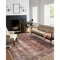 Chris Loves Julia x Loloi Jules Merlot Rug, 2x9
