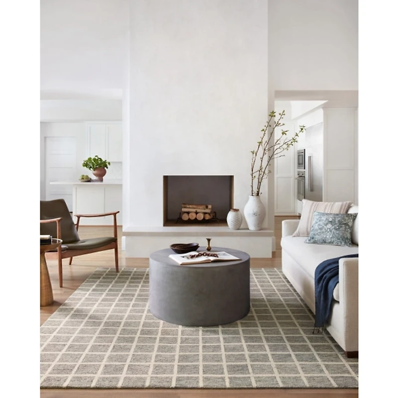 Chris Loves Julia x Loloi Polly Gray Grid Rug, 2x3