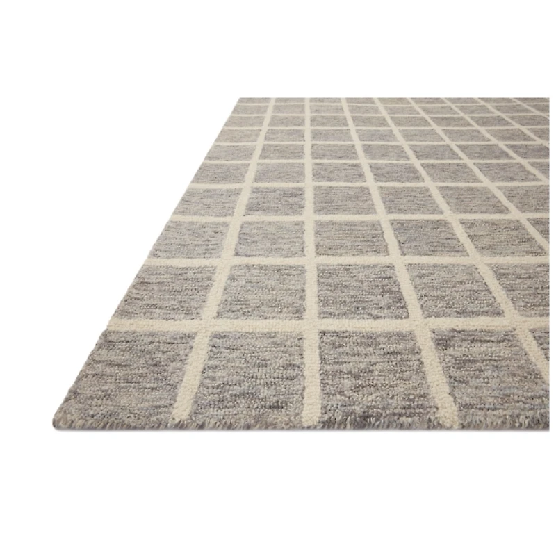 Chris Loves Julia x Loloi Polly Gray Grid Rug, 2x3