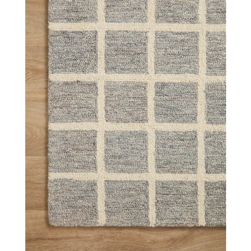 Chris Loves Julia x Loloi Polly Gray Grid Rug, 2x3