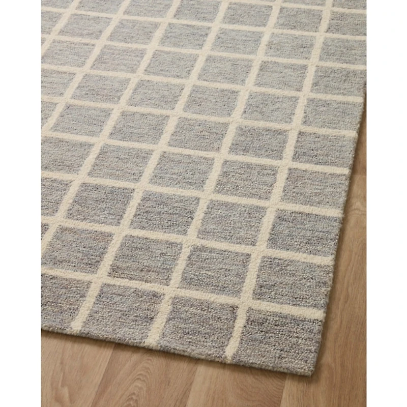 Chris Loves Julia x Loloi Polly Gray Grid Rug, 2x3