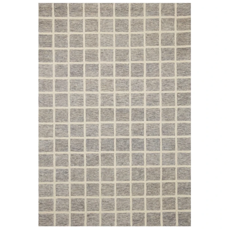 Chris Loves Julia x Loloi Polly Gray Grid Rug, 2x3