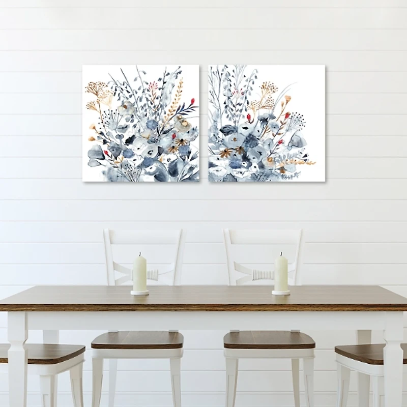 Indigo and Ochre 2-pc. Canvas Art Set
