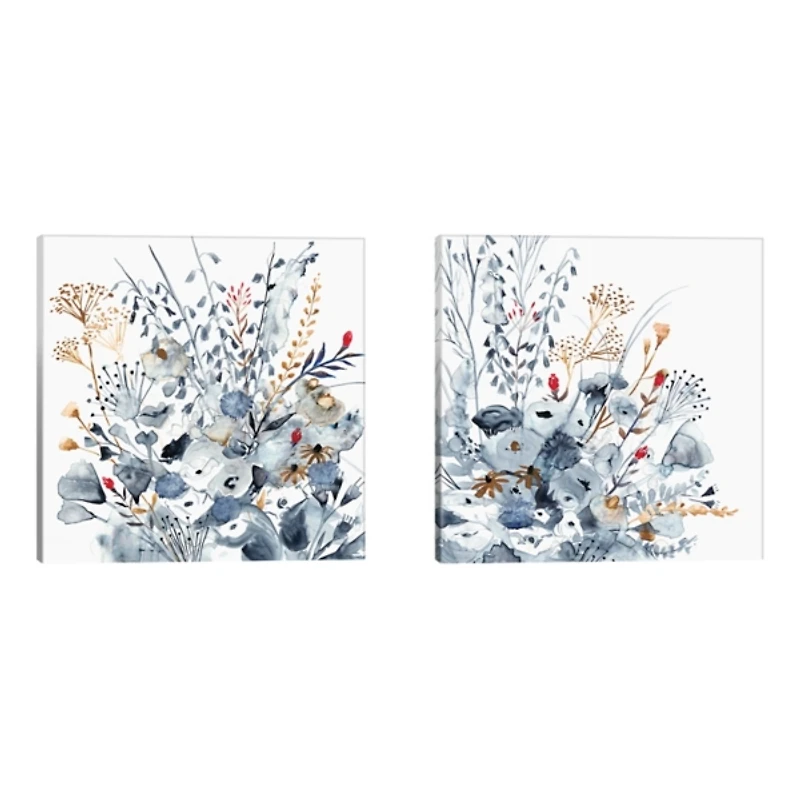 Indigo and Ochre 2-pc. Canvas Art Set