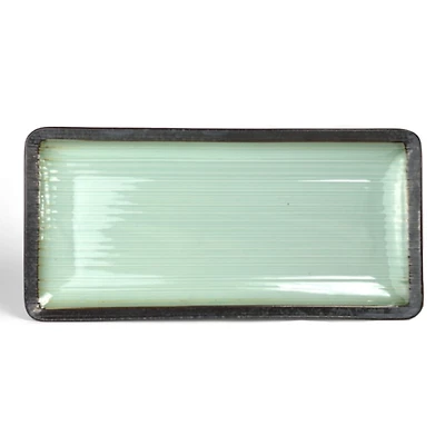Seafoam and Onyx Rectangular Serving Platter