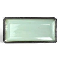 Seafoam and Onyx Rectangular Serving Platter