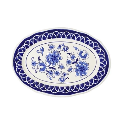 Pip Vintage Blue Floral Serving Platter
