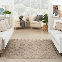 Sandstone Natural Trellis Outdoor Area Rug, 4x6