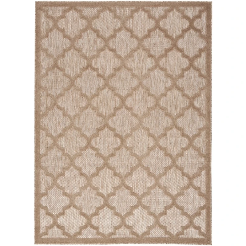 Sandstone Natural Trellis Outdoor Area Rug, 4x6