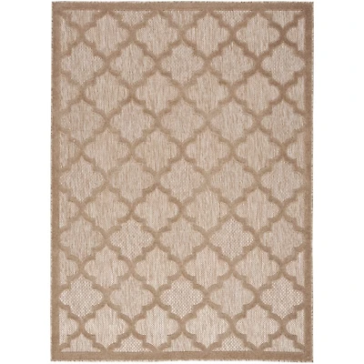 Sandstone Natural Trellis Outdoor Area Rug, 4x6