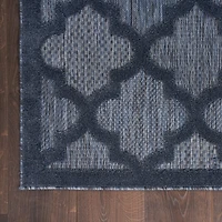 Deep Navy Trellis Outdoor Area Rug, 4x6