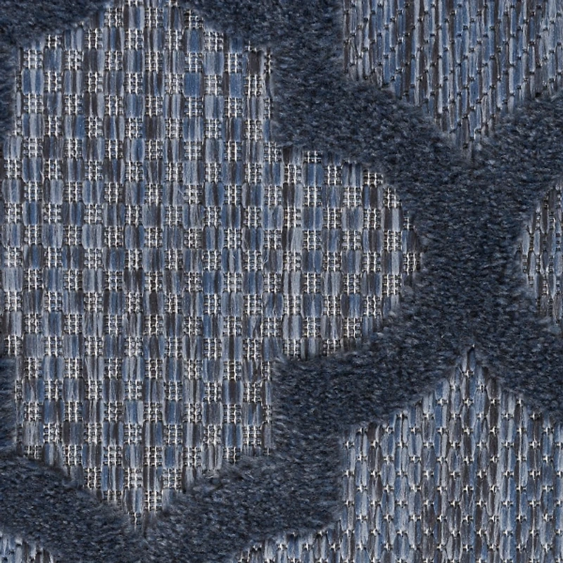 Deep Navy Trellis Outdoor Area Rug, 4x6