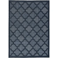 Deep Navy Trellis Outdoor Area Rug, 4x6