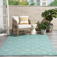 Aqua Trellis Indoor/Outdoor Area Rug, 6x9