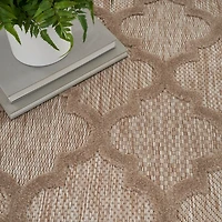 Beige Trellis Indoor/Outdoor Area Rug, 6x9