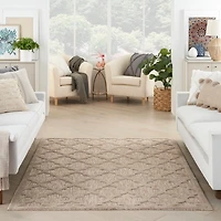 Beige Trellis Indoor/Outdoor Area Rug, 6x9