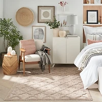 Beige Trellis Indoor/Outdoor Area Rug, 6x9