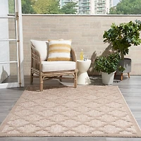 Beige Trellis Indoor/Outdoor Area Rug, 6x9