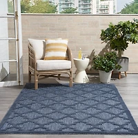Navy Trellis Indoor/Outdoor Area Rug, 6x9