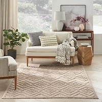 Natural Beige Diamond Indoor/Outdoor Area Rug, 4x6