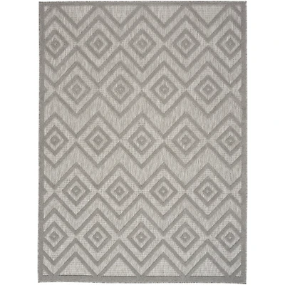 Silver Gray Diamond Indoor/Outdoor Area Rug, 4x6
