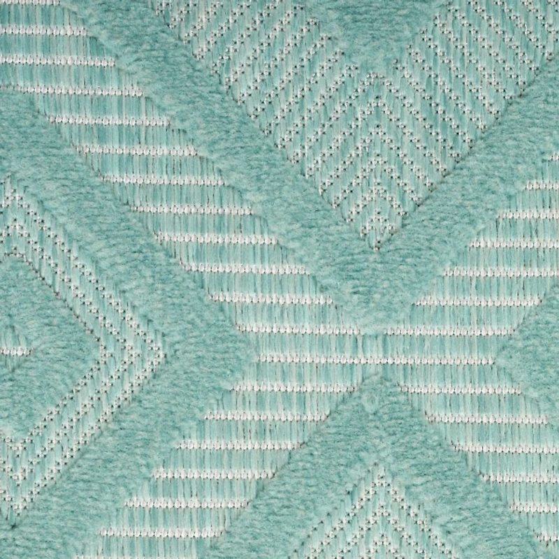 Aqua Flatweave Diamond Outdoor Area Rug