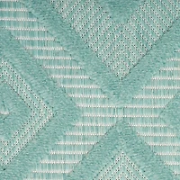 Aqua Flatweave Diamond Outdoor Area Rug