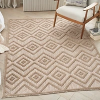 Mocha Diamond Outdoor Area Rug, 6x9