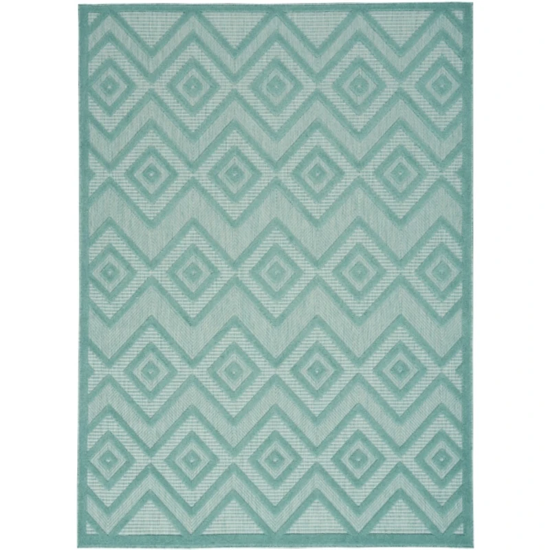 Pastel Lime Diamond Outdoor Area Rug, 6x9