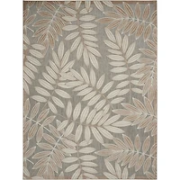 Natural Botanical Leaves Outdoor Area Rug, 9x13