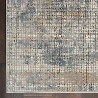 Blue and Beige Tally Textured Area Rug, 5x7