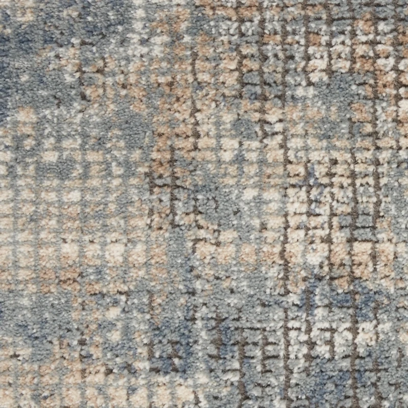 Blue and Beige Tally Textured Area Rug, 5x7
