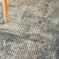 Blue and Beige Tally Textured Area Rug, 5x7