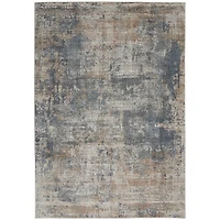 Blue and Beige Tally Textured Area Rug, 5x7