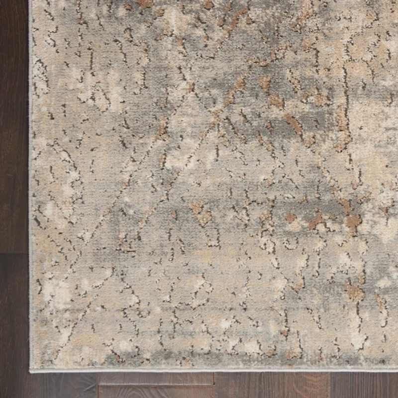 Gray and Beige Tally Textured Area Rug, 7x9