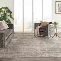 Gray and Beige Tally Textured Area Rug, 7x9