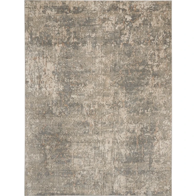 Gray and Beige Tally Textured Area Rug, 7x9