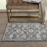 Blue Lush Vines Accent Rug