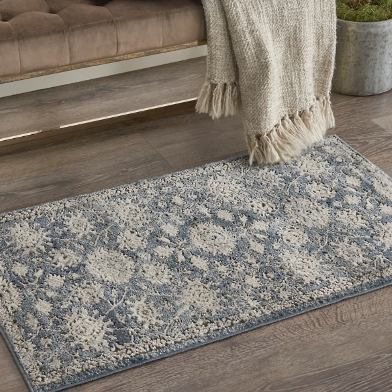 Blue Lush Vines Accent Rug