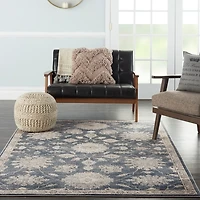 Blue Lush Vines Area Rug