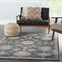 Blue Lush Vines Area Rug
