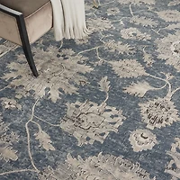 Blue Lush Vines Area Rug, 8x10