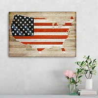 Woodgrain United States Flag Wall Plaque