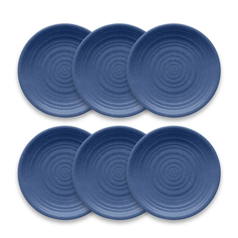 Blue Madden Melamine Dinner Plates, Set of 6