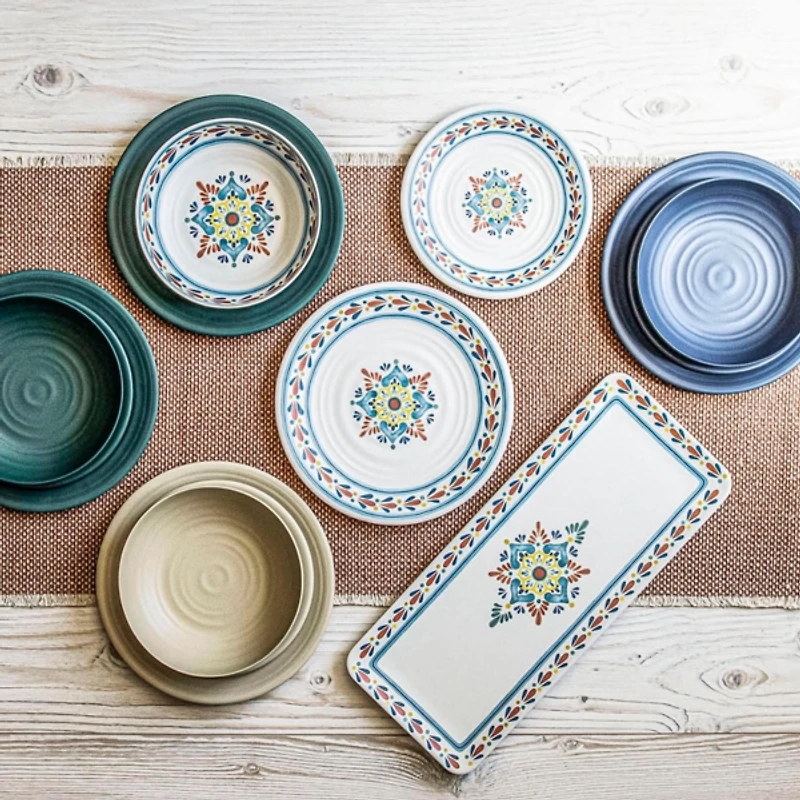 Blue Madden Melamine Dinner Plates, Set of 6