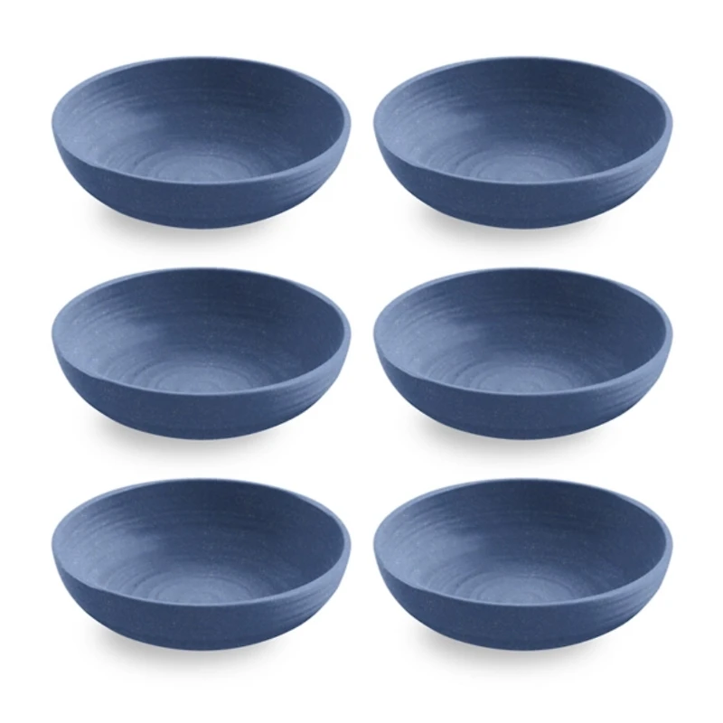 Blue Madden Melamine Low Bowls, Set of 6